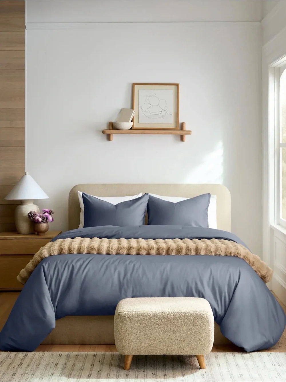 Quince NWOT Cotton Sateen Comforter in Mineral QUEEN